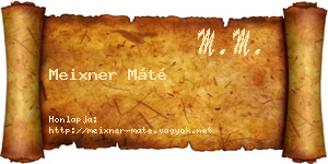 Meixner Máté névjegykártya